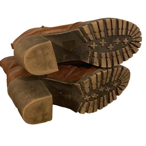 Chunky Heel Lace & Zippered  Combat Boots sz 10 - Picture 6 of 6